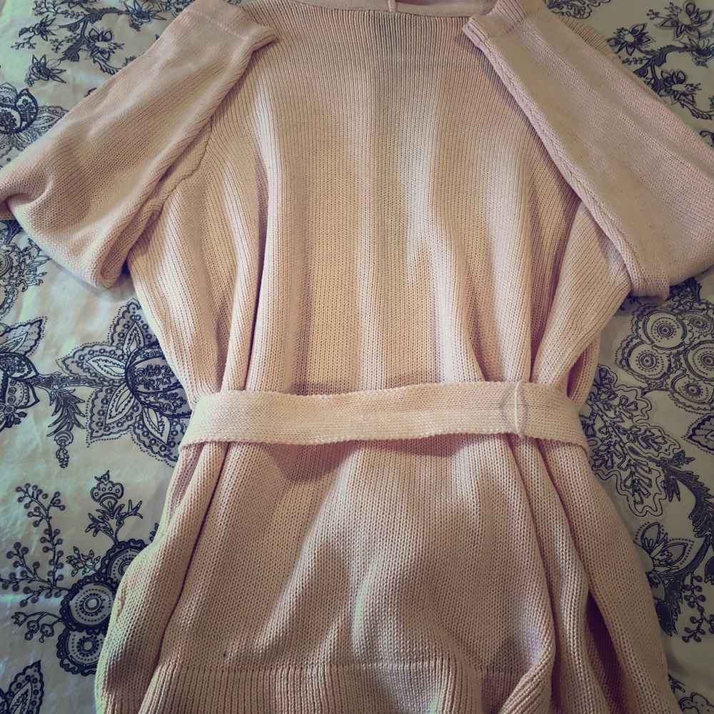 Ralph Lauren Pink Belted Cardigan Sweater